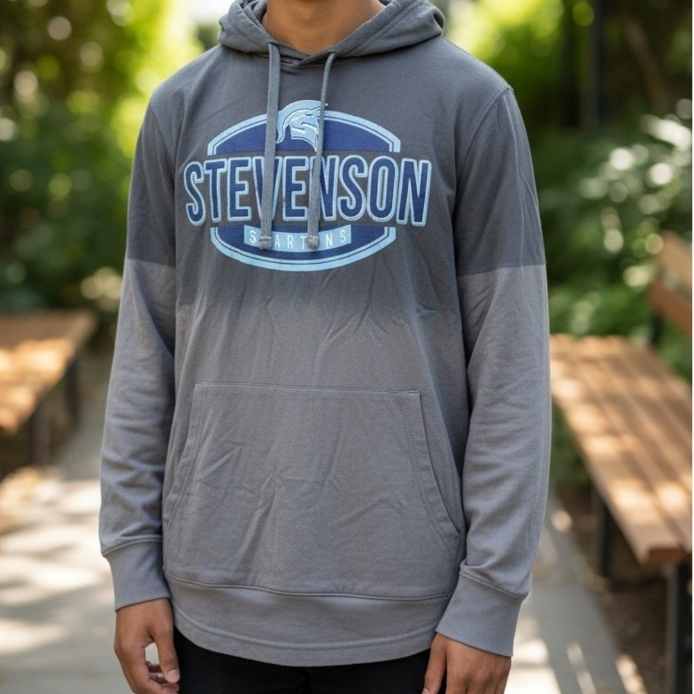 PEL Athletic Stevenson Spartans Hooded‎ Pullover Sweatshirt Men's Size S Gray